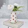 Off White Peony And Fern Bouquet In Spotted Vase, thumbnail 4 of 4
