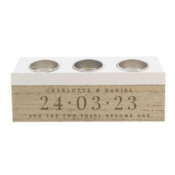 Personalised Date Triple Tea Light Holder Box, 5 of 5