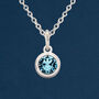 Sterling Silver March Birthstone Necklace, thumbnail 1 of 12