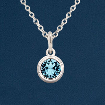 Personalised Sterling Silver March Aquamarine Birthstone Necklace, 2 of 12