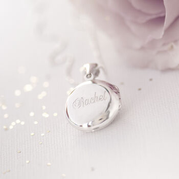Personalised Round Sterling Silver Locket Necklace, 3 of 12