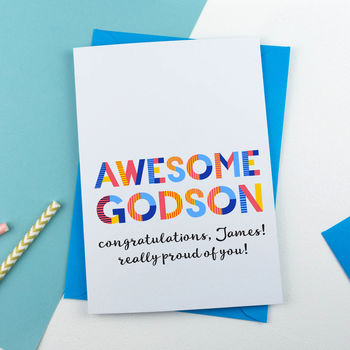 Awesome Godson All Purpose Personalised Card, 2 of 2