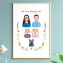 Family Portrait Personalised Hand Painted Print, thumbnail 1 of 6