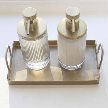 Elegant Brass Rectangular Tray With Handles, 3 of 8