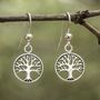 Sterling Silver Tree Of Life Drop Earrings, thumbnail 1 of 5
