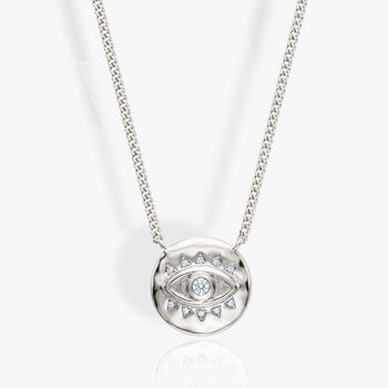 Gold Or Silver Women’s Evil Eye Coin Pendant Necklace, Spiritual Jewellery, 3 of 7