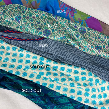 Fair Trade Recycled Sari Hair Neck Scarf Square 55cm, 9 of 12