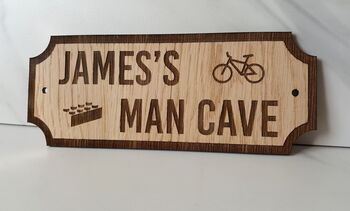 Personalised Oak Man Cave Street Sign, 3 of 3