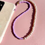 Vegan Pearl And Purple Beaded Phone Charm, thumbnail 3 of 9