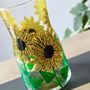 Sunflower Hand Painted Glass Vase, thumbnail 2 of 8