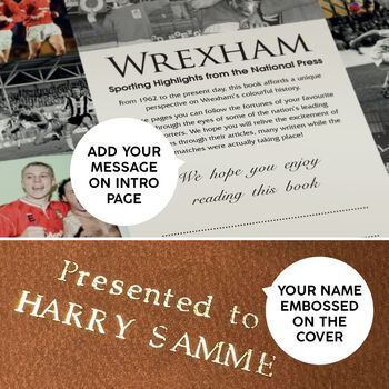 Wrexham Fc Football Personalised Gift Dragons Newspaper History Book, 9 of 12