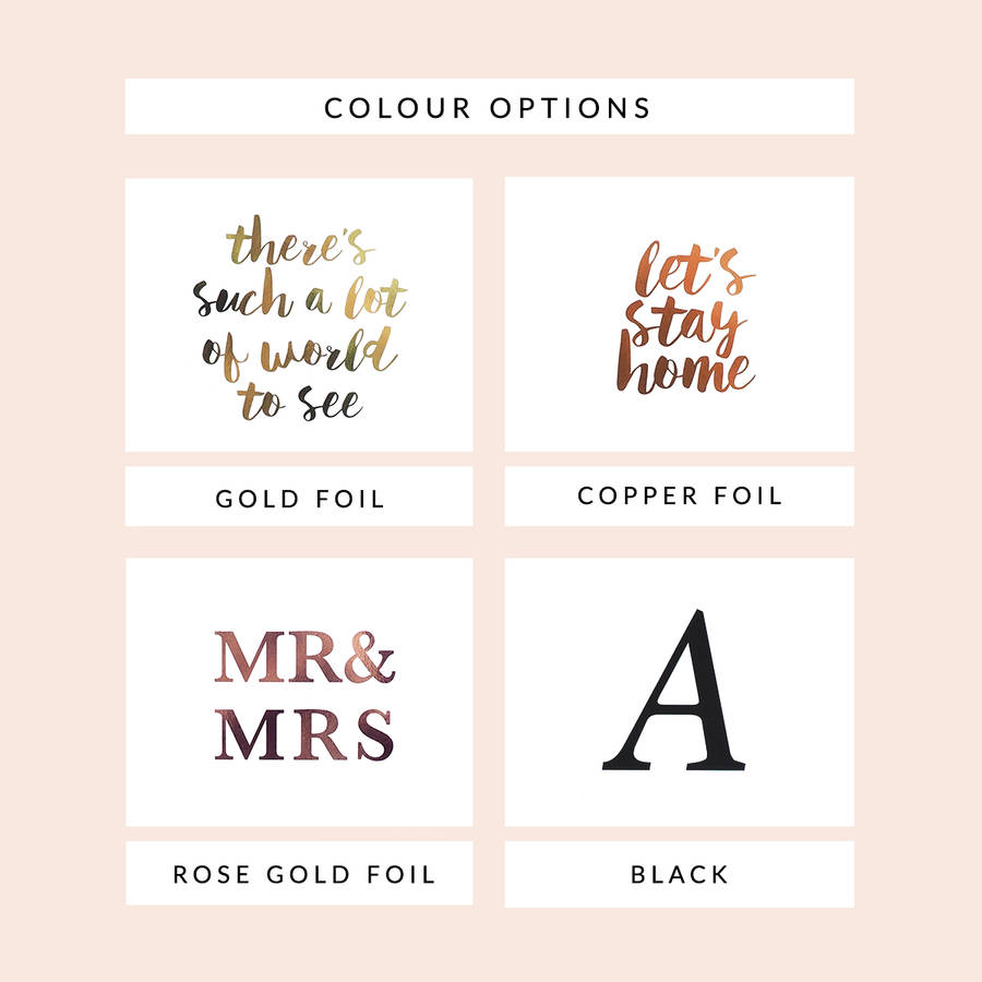 Personalised Baby Initial Wall Art Foil Print By Lily Rose Co