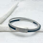 Sleek Black Stainless Steel And Leather Men's Bracelet, thumbnail 1 of 7