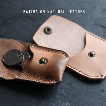 Personalised Handstitched Leather Coin Pouch, 5 of 7