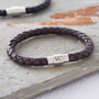 Teenage Boy's Leather Personalised Clasp Bracelet, thumbnail 2 of 7