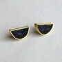 Fair Trade Eco Recycled Paper Half Moon Stud Earrings, thumbnail 3 of 10