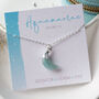 Aquamarine March Birthstone Moon Necklace, thumbnail 3 of 11