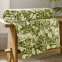 Winter Forest Green Supersoft Textured Throw With Leaf Printed, thumbnail 1 of 2