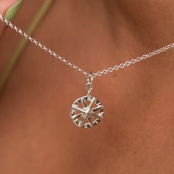 Sterling Silver Compass Necklace, 2 of 11