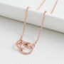 18ct Rose Gold Plated Entwined Ring Necklace, thumbnail 2 of 2