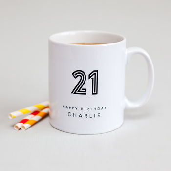 21st Birthday Mug With Personalised Name, 2 of 3