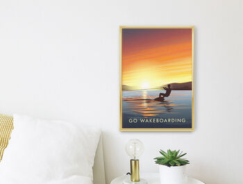 Go Wakeboarding Travel Poster Art Print, 2 of 8