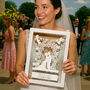 Personalised Floral Wedding Arch Silhouette Papercut, thumbnail 1 of 5