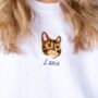 Custom Embroidered Pet Illustration Sweatshirt, thumbnail 7 of 9