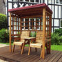 Henley Garden Two Seat Arbour Arch Seat With Side Table, thumbnail 5 of 10