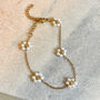 Delicate Pearl Flower Daisy Chain Bracelet, thumbnail 2 of 2