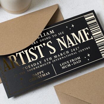 Concert Ticket Gift Voucher Custom Personalised, 4 of 9