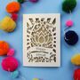 Papercut Diwali Card Lotus Design, thumbnail 4 of 6