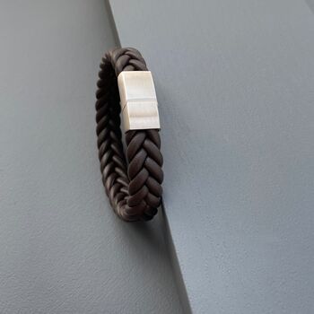 Mens Woven Leather Bracelet, 2 of 6