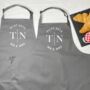 Personalised Circle Wedding Anniversary Couple Aprons, thumbnail 2 of 6