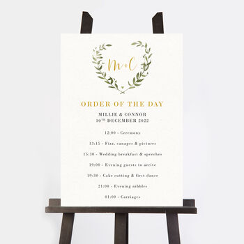 Greenery Botanical Wedding Order Of The Day Sign, 2 of 2