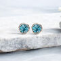 Sterling Silver March Aquamarine Birthstone Stud Earrings, thumbnail 4 of 9