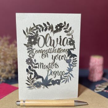 Personalised Masters Degree Congratulations Card, 7 of 9