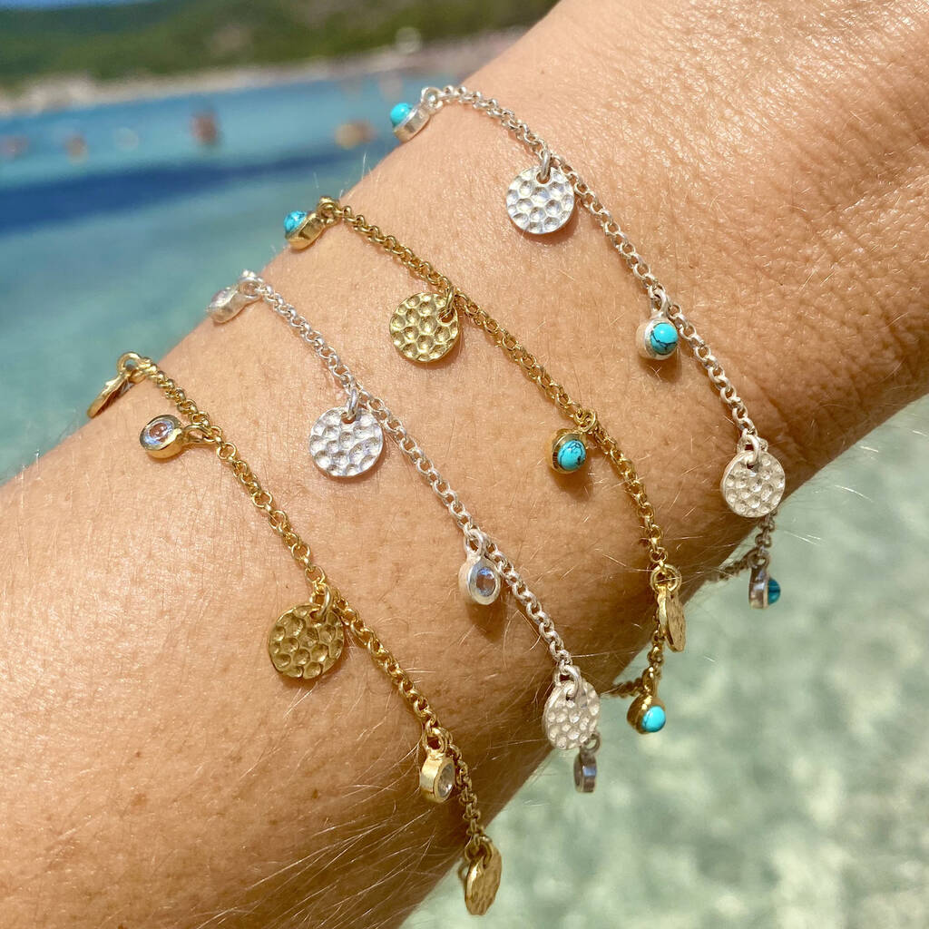 Lakshmi Bracelet Turquoise In Silver Or Gold Plated, 1 of 11