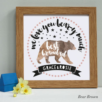 Personalised Grandfather Bear Framed Print, 2 of 11