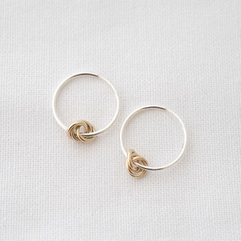 9ct Gold And Silver 30th Birthday Hoop Earrings, 8 of 10