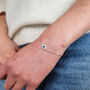 Minimalist Elegant Evil Eye Sterling Silver Bracelet, thumbnail 2 of 6