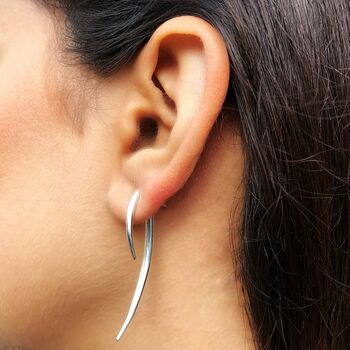 Curved Thorn Sterling Silver Ear Jackets, 3 of 7