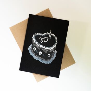 30th Gothic Birthday Cake Card, 3 of 5