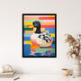 Duckpond Delight Colourful Bright Bird Wall Art Print, thumbnail 4 of 6