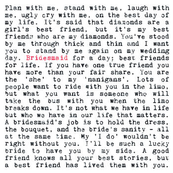 Will You Be My Bridesmaid Card, 2 of 6