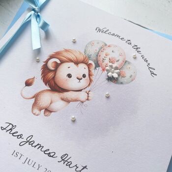Baby Lion New Baby Boy Card, 3 of 4