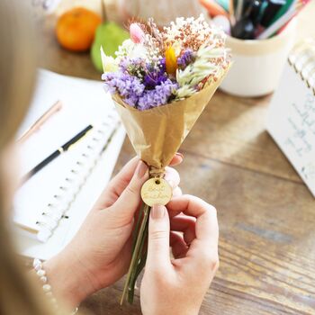 Personalised Teacher Token Dried Flower Posy, 7 of 10