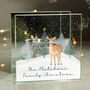 Personalised Christmas Deer Glass Tea Light Candle Holder, thumbnail 1 of 5