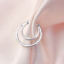 Sterling Silver Fake Septum Double Nose Ring Cuff, thumbnail 2 of 4