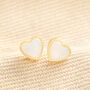 Gold Sterling Silver Mother Of Pearl Stud Earrings, thumbnail 5 of 9